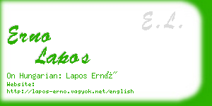 erno lapos business card